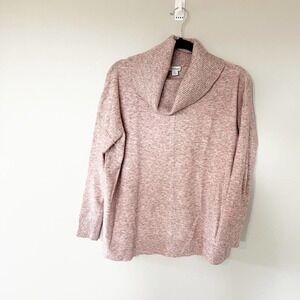 Sundance gracie isle cowl neck sweater marled pink women’s size small